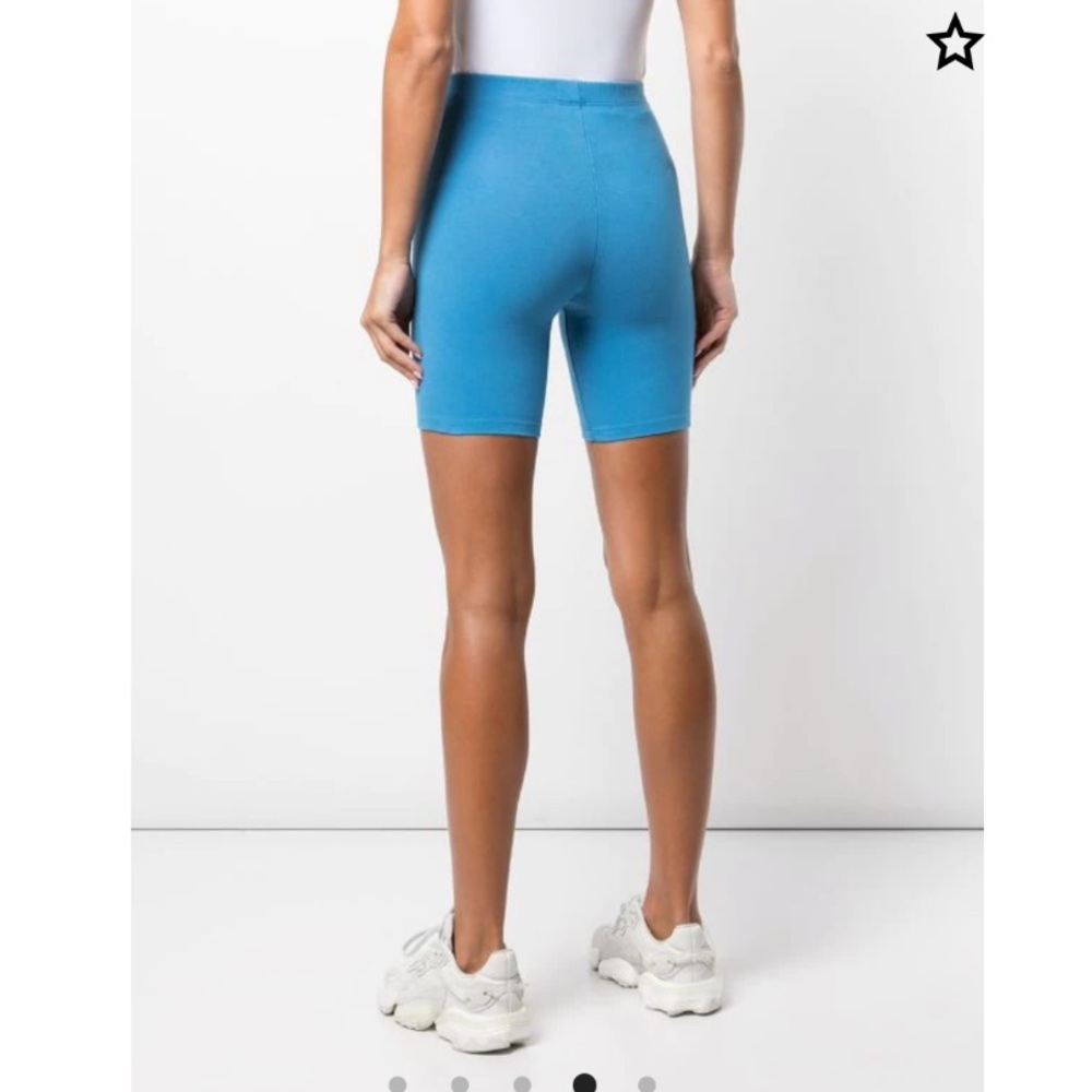 Sporty & Rich 80s Varsity Blue Logo Princess Diana Fitness Biker Shorts Sz L/XL - Picture 9 of 13